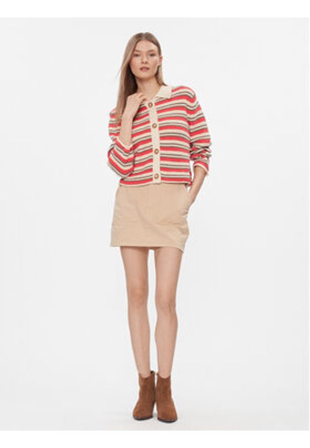 Pepe Jeans Kardigan Gala Cardigan PL702107 Czerwony Slim Fit. Kolor: czerwony. Materiał: bawełna