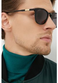 Gucci okulary przeciwsłoneczne męskie kolor czarny. Kształt: okrągłe. Kolor: czarny #4