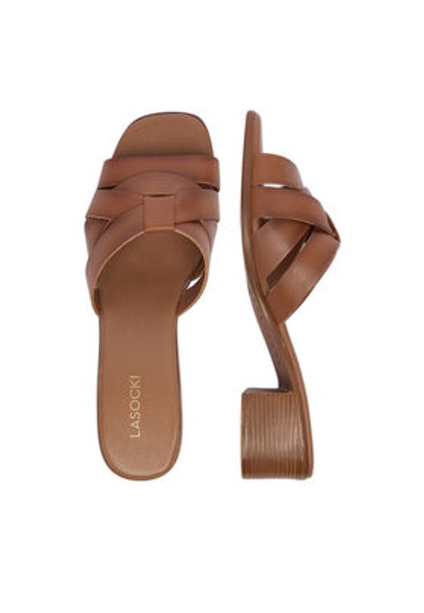 Lasocki Klapki CEO-WI23-POST-05 Brązowy jasny. Kolor: brązowy. Materiał: skóra