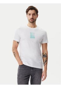 Calvin Klein Jeans T-Shirt Brush Stroke J30J327522 Biały Regular Fit. Kolor: biały. Materiał: bawełna #1