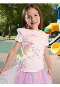 Sinsay - Koszulka z aplikacją 3D - różowy. Kolor: różowy. Wzór: aplikacja #1