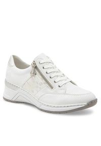Rieker Sneakersy N4322-80 Biały. Kolor: biały. Materiał: skóra