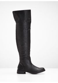 bonprix - Kozaki za kolano. Wysokość cholewki: za kolano. Zapięcie: zamek. Kolor: czarny. Szerokość cholewki: normalna. Obcas: na obcasie. Styl: elegancki. Wysokość obcasa: średni #1