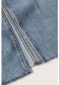 mango - Mango spódnica jeansowa Anais midi prosta. Okazja: na co dzień. Stan: podwyższony. Kolor: niebieski. Materiał: jeans. Styl: casual #8