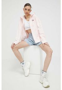 Tommy Jeans bluza bawełniana damska kolor różowy z kapturem gładka. Typ kołnierza: kaptur. Kolor: różowy. Materiał: bawełna. Wzór: gładki