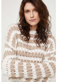 Answear Lab sweter damski kolor brązowy. Kolor: brązowy. Materiał: dzianina. Wzór: ze splotem. Styl: wakacyjny #4