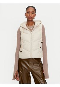 Morgan Bezrękawnik 232-GSOLO Écru Regular Fit. Materiał: skóra. Długość rękawa: bez rękawów #1