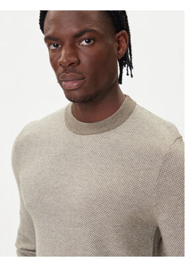 BOSS Sweter H-Hestro 50549986 Brązowy Regular Fit. Kolor: brązowy. Materiał: wełna