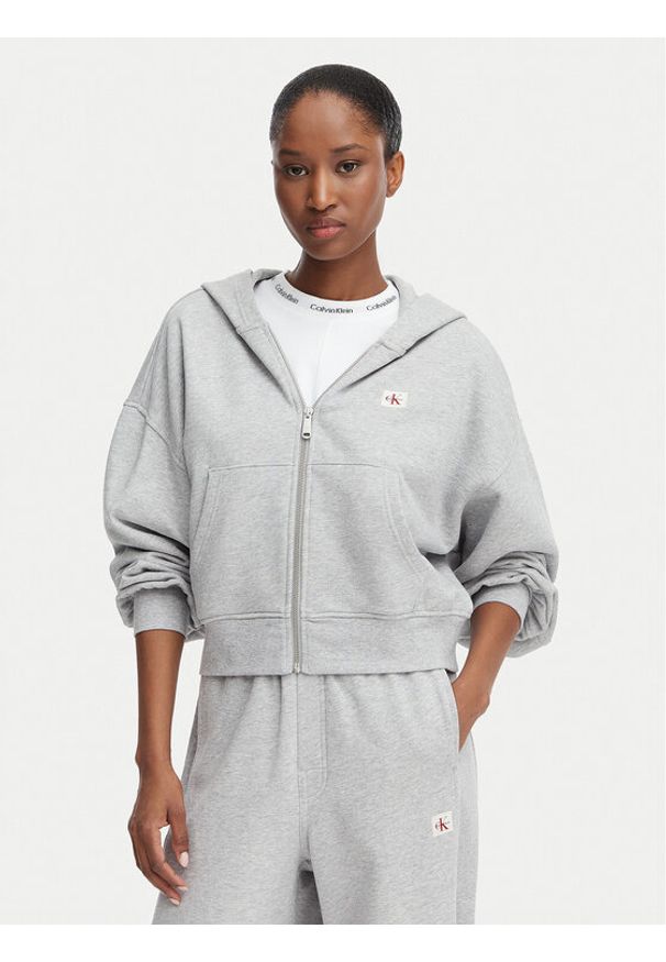 Calvin Klein Bluza LV047C216G Szary Regular Fit. Kolor: szary. Materiał: bawełna