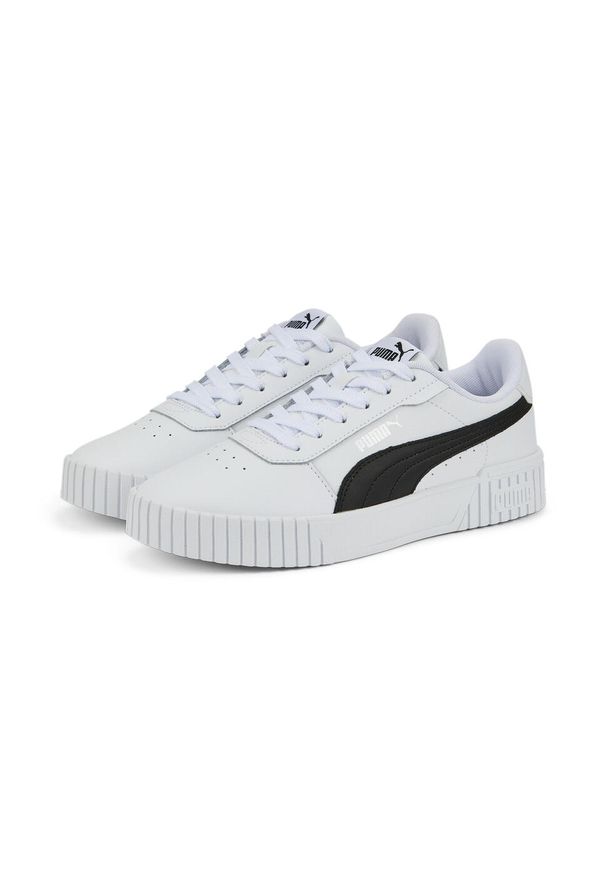 Puma - Damskie sneakersy Carina 2.0 PUMA. Okazja: na plażę. Kolor: wielokolorowy, szary, biały, czarny. Materiał: materiał, syntetyk. Sezon: lato. Sport: turystyka piesza, tenis