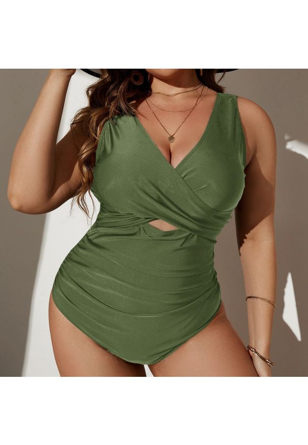 Intica - Jednoczęściowy strój kąpielowy z marszczeniem na plażę i basen Sumanda. Kolor: czarny. Materiał: materiał