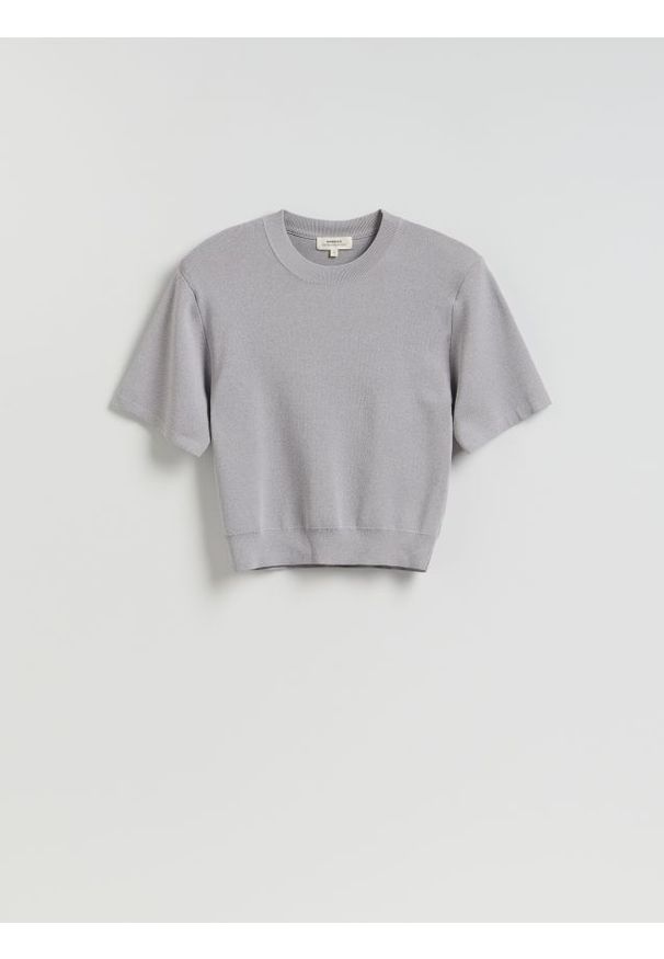 Reserved - Sweter z wiskozą - jasnoszary. Kolor: szary. Materiał: wiskoza