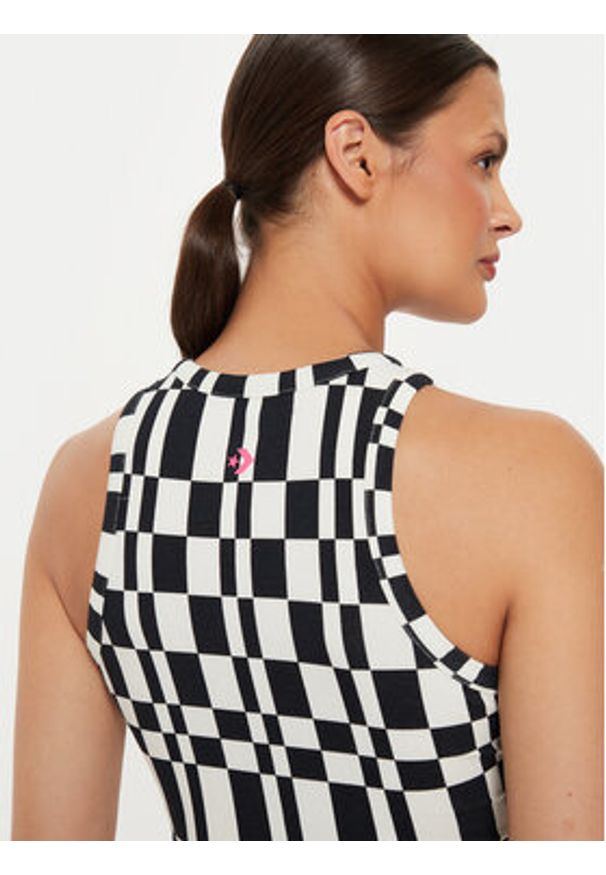 Converse Top W Wordmark Aop Tank Top 10026989-A01 Kolorowy Skinny Fit. Materiał: bawełna, syntetyk. Wzór: kolorowy