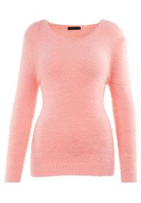 Born2be - Jasnoróżowy Sweter Wełniany Panaris. Typ kołnierza: dekolt w serek. Kolekcja: plus size. Kolor: różowy. Materiał: wełna. Styl: klasyczny #4