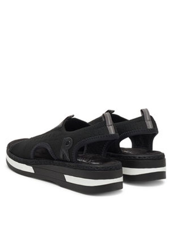 Rieker Sandały V59B5-00 Czarny. Kolor: czarny. Materiał: materiał