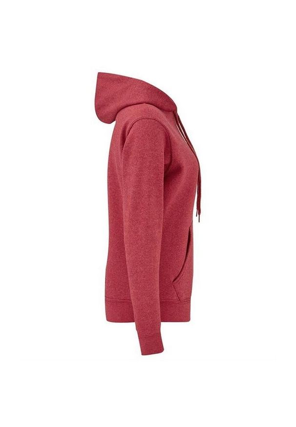 FRUIT OF THE LOOM - Dopasowana Bluza Damska Kaptur. Kolor: czerwony. Wzór: nadruk