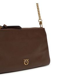 Pinko - PINKO Torebka Double Mini Al 25-26 PLTT 105359 A0QO Brązowy. Kolor: brązowy. Materiał: skórzane
