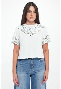 Twinset Milano - T-shirt damski ażurowy TWINSET. Wzór: ażurowy #4