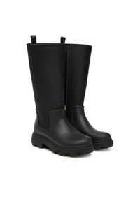 TOMMY HILFIGER - Tommy Hilfiger Kalosze Flag Long Warm Lining FW0FW08973 Czarny. Kolor: czarny. Materiał: materiał #4