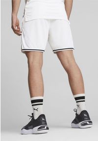 Puma - Męskie szorty do koszykówki Hoops Team PUMA White. Kolor: biały. Sport: koszykówka