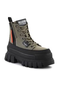 Buty Palladium Revolt Boot Zip Tx W 98860-325-M zielone. Okazja: na spacer. Zapięcie: zamek. Kolor: zielony. Materiał: materiał. Sport: turystyka piesza #2