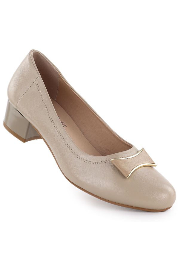 Czółenka damskie beżowe Jezzi 200-15. Kolor: beżowy. Materiał: skóra ekologiczna. Szerokość cholewki: normalna