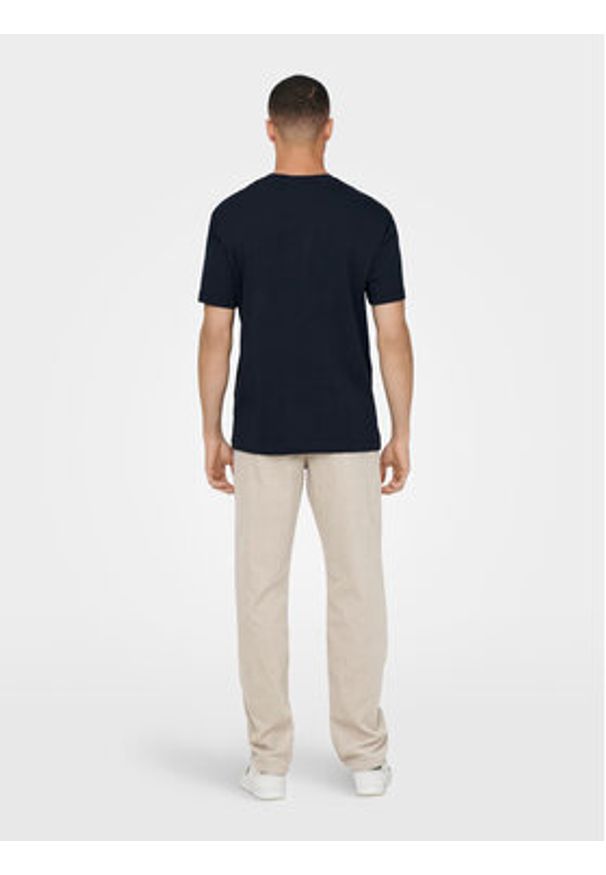 Only & Sons T-Shirt 22025208 Granatowy Regular Fit. Kolor: niebieski. Materiał: bawełna