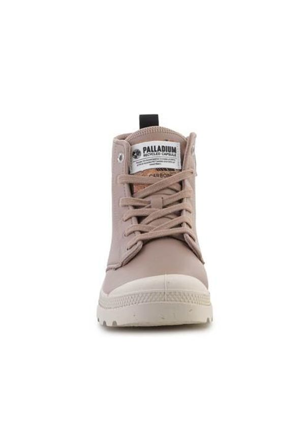 Buty do chodzenia damskie Palladium Pampa Hi Re-vegn. Zapięcie: zamek. Kolor: beżowy. Materiał: materiał, syntetyk, tkanina. Szerokość cholewki: normalna. Sport: turystyka piesza