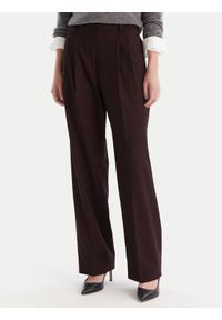 TOMMY HILFIGER - Tommy Hilfiger Spodnie materiałowe WW0WW48358 Bordowy Relaxed Fit. Kolor: czerwony. Materiał: wiskoza, syntetyk #1