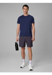 4f - 4F Koszulka treningowa regular szybkoschnąca męska - granatowa S. Kolor: niebieski. Materiał: skóra. Sport: fitness #2