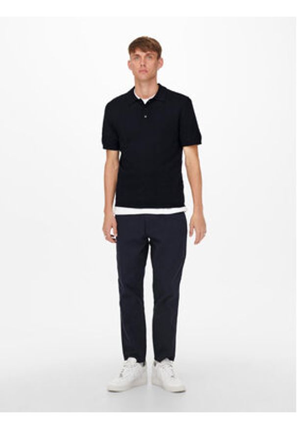 Only & Sons Polo Wyler 22022219 Granatowy Regular Fit. Typ kołnierza: polo. Kolor: niebieski. Materiał: wiskoza