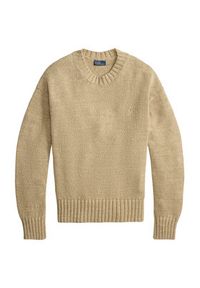 Polo Ralph Lauren Sweter 211A96252001 Beżowy Relaxed Fit. Typ kołnierza: polo. Kolor: beżowy. Materiał: bawełna #4