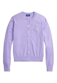 Polo Ralph Lauren Kardigan 211971871505 Fioletowy jasny Regular Fit. Typ kołnierza: polo. Kolor: fioletowy. Materiał: bawełna #3