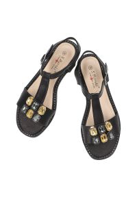 Czarne Sandały S.Barski Modne Obuwie Damskie. Zapięcie: pasek. Kolor: czarny. Materiał: skóra. Wzór: paski. Sezon: lato. Obcas: na płaskiej podeszwie. Styl: elegancki #4