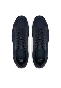 BOSS Sneakersy Nitan 50548864 Granatowy. Kolor: niebieski. Materiał: skóra, zamsz #4