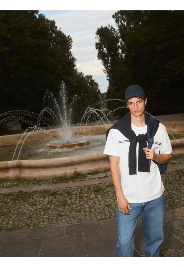 Big-Star - Koszulka męska z nadrukiem biała Misser 100. Kolor: biały. Materiał: jeans, bawełna. Wzór: nadruk. Styl: sportowy, elegancki