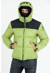 Blauer USA - BLAUER Jasnozielona kurtka męska Cooper z logo na kapturze, Rozmiar XXL. Kolor: zielony #2