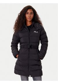 Karl Lagerfeld - KARL LAGERFELD Kurtka zimowa A1W15047 Czarny Slim Fit. Typ kołnierza: dekolt w karo. Kolor: czarny. Materiał: syntetyk. Sezon: zima #1