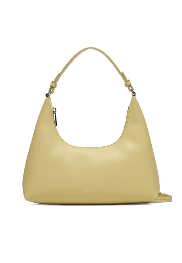 Calvin Klein Torebka Foil Logo Conv Shoulder Bag LV04F3272G Żółty. Kolor: żółty. Materiał: skórzane