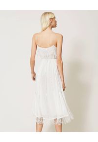 TwinSet - TWINSET - Biała sukienka z koralikami. Kolor: biały. Długość rękawa: na ramiączkach. Wzór: aplikacja, haft. Styl: elegancki. Długość: maxi #3