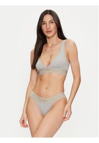VERSACE - Versace Stringi AUD01042 Szary. Kolor: szary. Materiał: bawełna #4