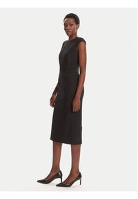 Hugo - HUGO Sukienka koktajlowa Karami 50542651 Czarny Regular Fit. Typ kołnierza: dekolt w karo. Kolor: czarny. Materiał: wiskoza, syntetyk. Styl: wizytowy #2