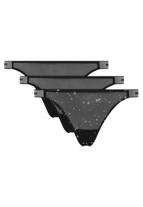 Hugo - HUGO Komplet stringów 50550125 Czarny. Kolor: czarny. Materiał: syntetyk