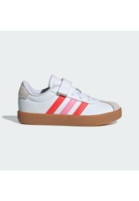 Adidas - Buty VL Court 3.0 Skateboarding Kids. Kolor: czerwony, różowy, biały, wielokolorowy. Materiał: zamsz. Wzór: gładki. Sport: skateboard