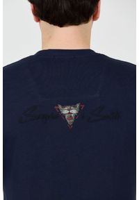 Aeronautica Militare - AERONAUTICA MILITARE Granatowy t-shirt Short Sleeve. Kolor: niebieski