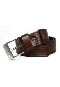 ROVICKY - Pasek męski Rovicky [D] PRS-05-BGE brązowy. Kolor: brązowy. Materiał: skóra. Wzór: aplikacja, geometria. Styl: klasyczny