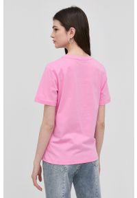 Trussardi Jeans - Trussardi t-shirt bawełniany kolor różowy. Okazja: na co dzień. Kolor: różowy. Materiał: bawełna. Wzór: nadruk. Styl: casual #4