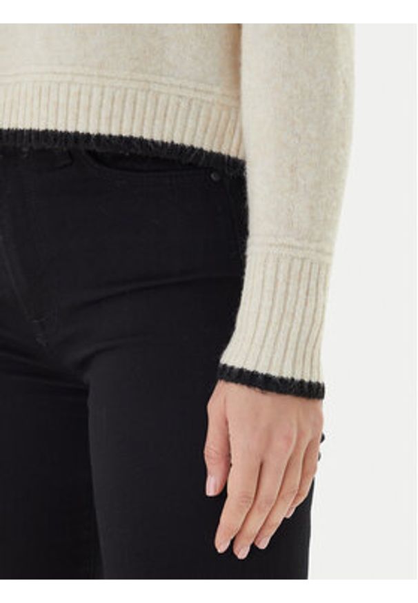 Vero Moda Sweter Aquarius 10331898 Beżowy Regular Fit. Kolor: beżowy. Materiał: syntetyk