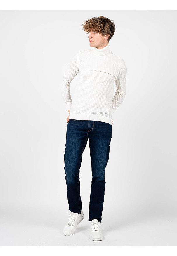 Xagon Man Sweter | A2108 1J 1213 | Mężczyzna | Kremowy. Okazja: na co dzień. Typ kołnierza: golf. Kolor: kremowy. Materiał: wełna, akryl, wiskoza. Styl: casual