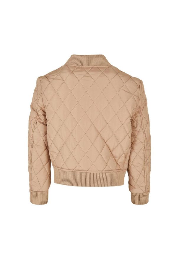 Urban Classics - Nylonowa Kurtka Diamond Quilt Dla Dziewcząt. Kolor: beżowy. Materiał: nylon. Sport: turystyka piesza